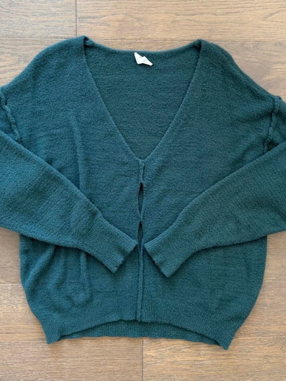 Wilfred green fuzzy cardigan